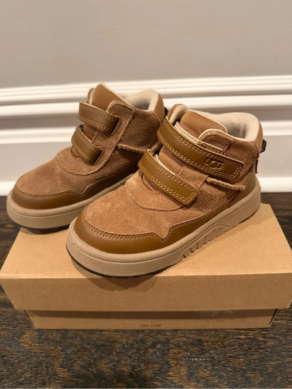UGG Kids Brown Velcro Strap Boot
